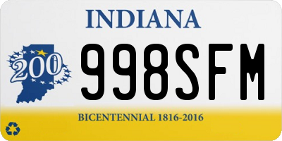 IN license plate 998SFM