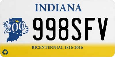 IN license plate 998SFV