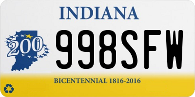 IN license plate 998SFW
