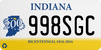 IN license plate 998SGC