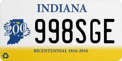 IN license plate 998SGE