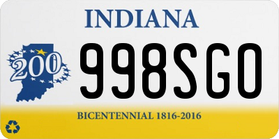 IN license plate 998SGO