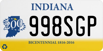 IN license plate 998SGP