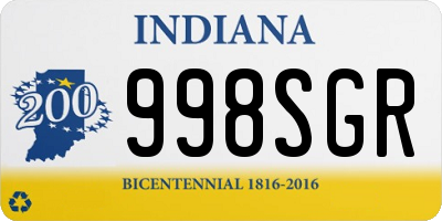 IN license plate 998SGR