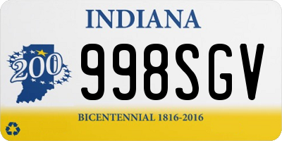 IN license plate 998SGV