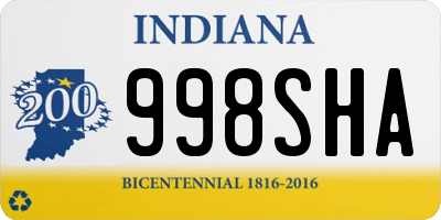 IN license plate 998SHA