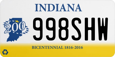 IN license plate 998SHW