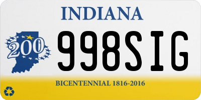 IN license plate 998SIG