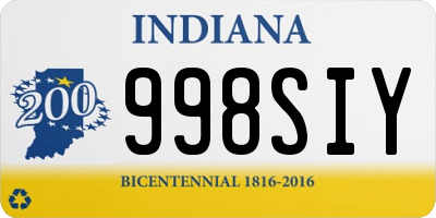 IN license plate 998SIY