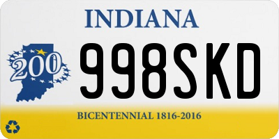 IN license plate 998SKD