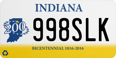 IN license plate 998SLK