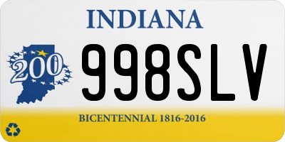 IN license plate 998SLV