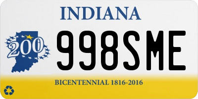 IN license plate 998SME