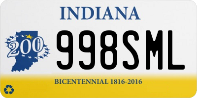IN license plate 998SML