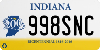 IN license plate 998SNC