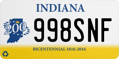 IN license plate 998SNF