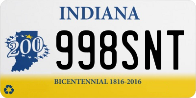 IN license plate 998SNT