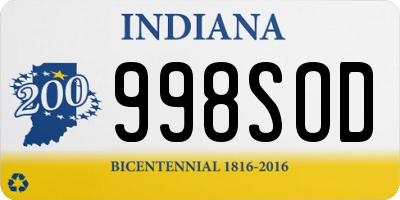 IN license plate 998SOD