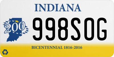 IN license plate 998SOG