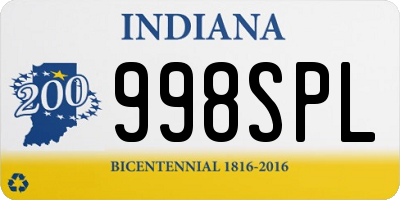 IN license plate 998SPL