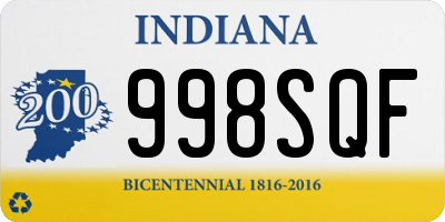 IN license plate 998SQF