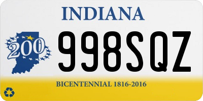 IN license plate 998SQZ