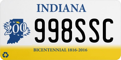 IN license plate 998SSC
