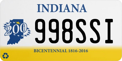 IN license plate 998SSI