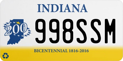 IN license plate 998SSM