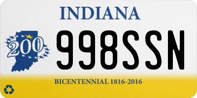 IN license plate 998SSN