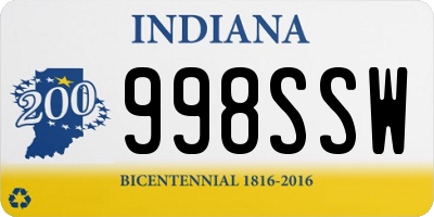 IN license plate 998SSW