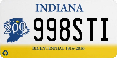 IN license plate 998STI