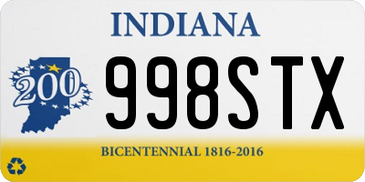 IN license plate 998STX