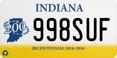 IN license plate 998SUF