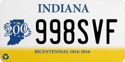 IN license plate 998SVF