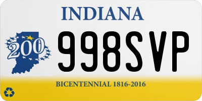 IN license plate 998SVP