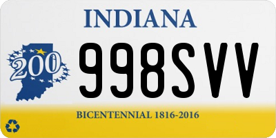 IN license plate 998SVV