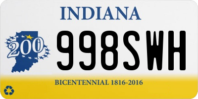 IN license plate 998SWH