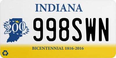 IN license plate 998SWN