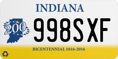 IN license plate 998SXF