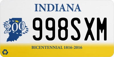 IN license plate 998SXM