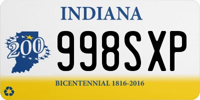 IN license plate 998SXP