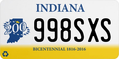 IN license plate 998SXS