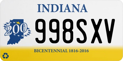 IN license plate 998SXV