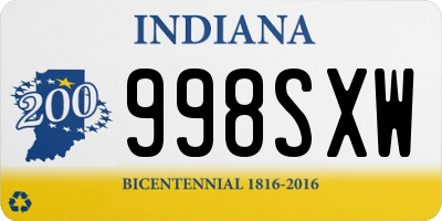 IN license plate 998SXW