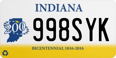 IN license plate 998SYK