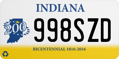 IN license plate 998SZD