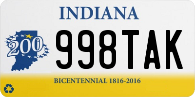 IN license plate 998TAK