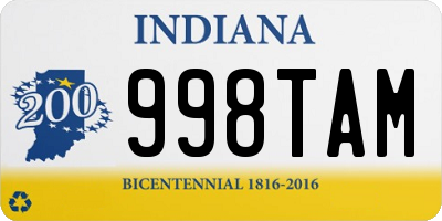 IN license plate 998TAM