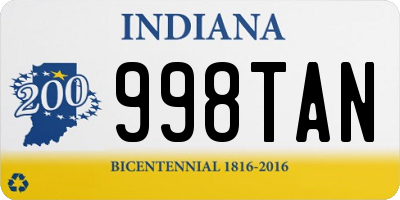 IN license plate 998TAN